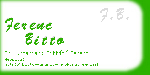 ferenc bitto business card